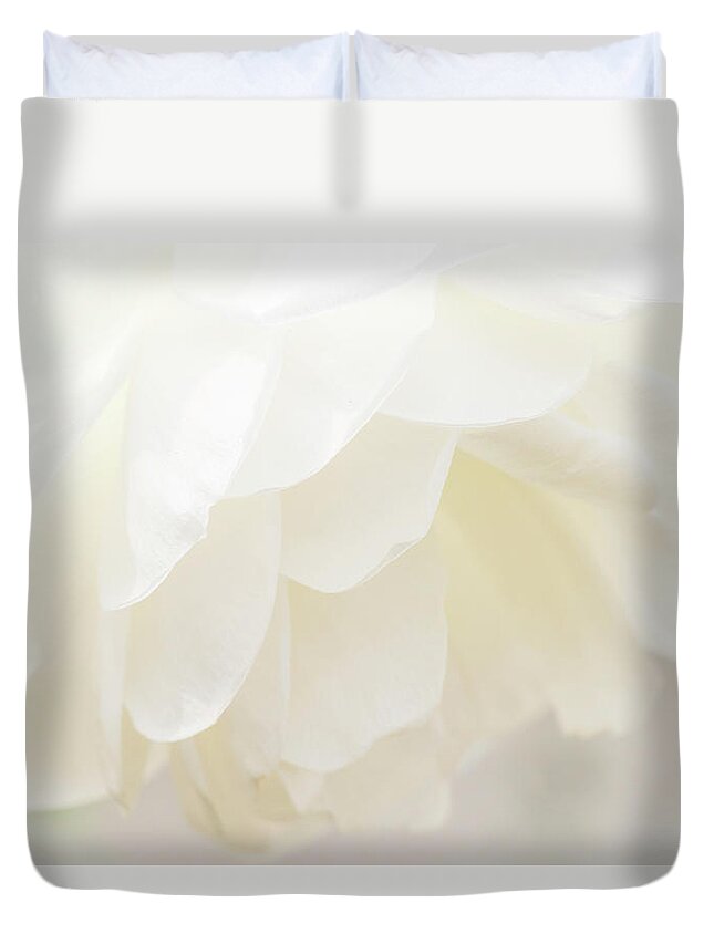White Duvet Cover featuring the photograph Innocent by Holly Ross