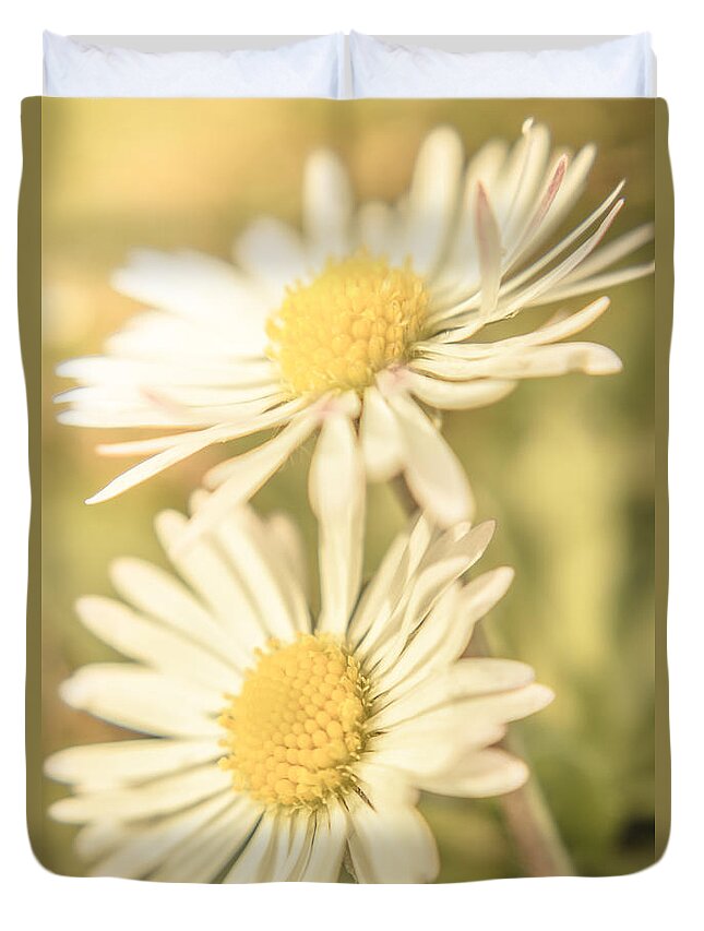 Daisy Duvet Cover featuring the photograph Inseparable by Jorgo Photography
