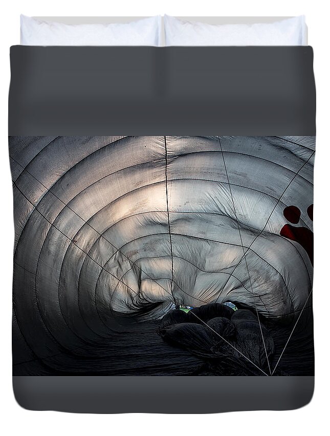 Abstract Duvet Cover featuring the photograph Inside a hot air balloon by Kyle Lee