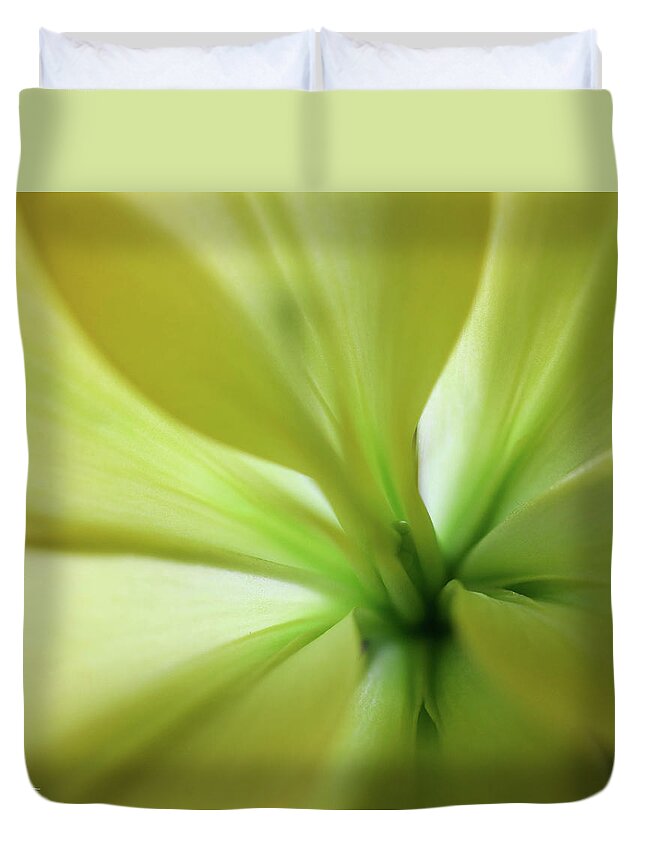 Macro Duvet Cover featuring the photograph Inside and Out by Mary Anne Delgado