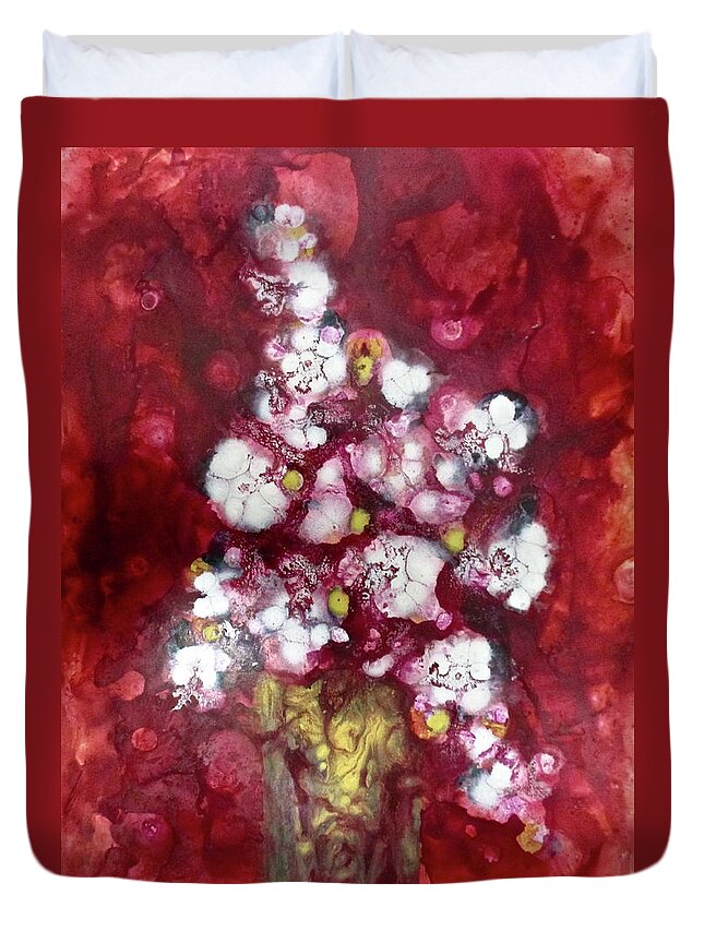 Flowers Duvet Cover featuring the painting Inside Blooms by Janice Nabors Raiteri