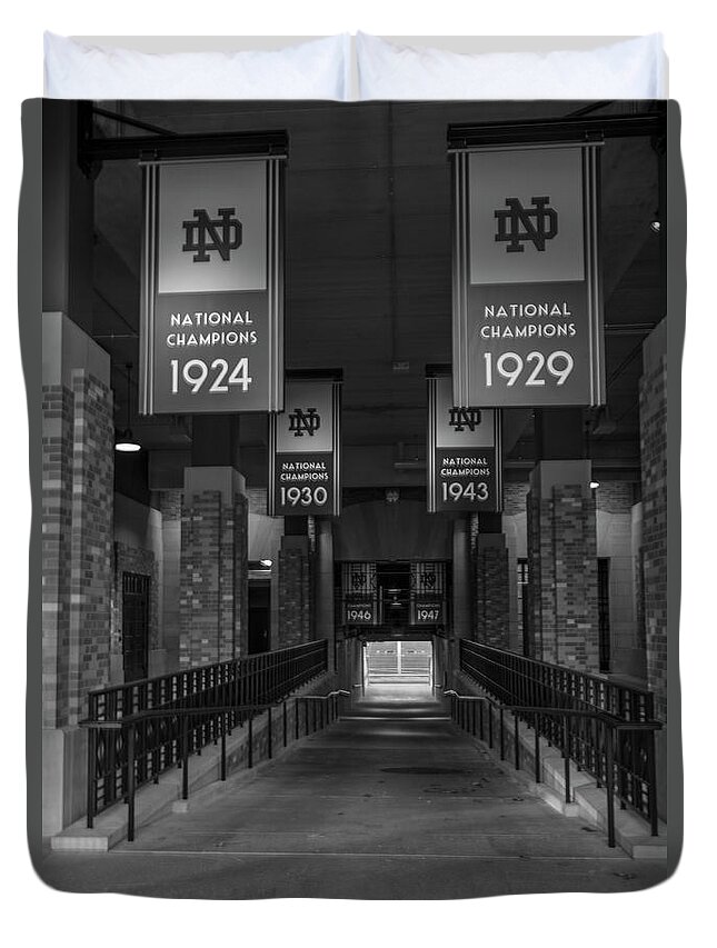American University Duvet Cover featuring the photograph Inside Notre Dame Football Stadium  by John McGraw