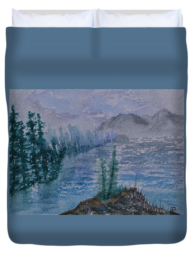 Inside Passage Duvet Cover featuring the painting Inside Passage by Warren Thompson