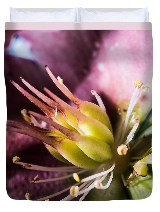 Flowers Duvet Cover featuring the photograph Inside the Flower 2 by Wendy Carrington