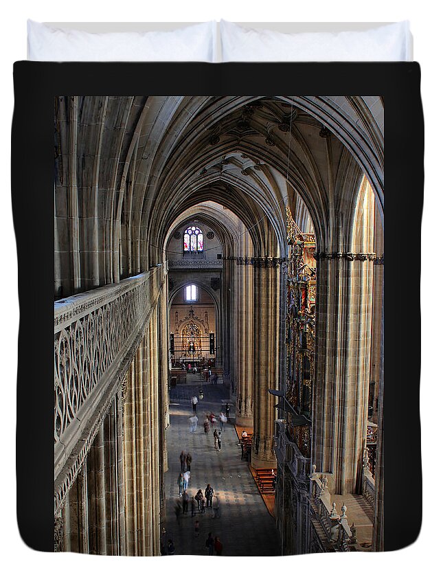 Slamanca Duvet Cover featuring the photograph Inside the Salamanca Cathedral by Farol Tomson