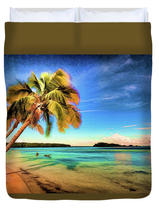 Florida Duvet Cover featuring the digital art Bahia Honda Beach by Stefan Mazzola