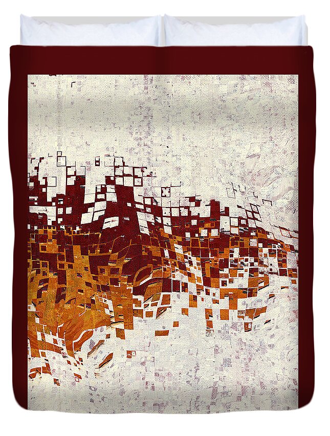 Insync Duvet Cover featuring the digital art Insync by Judi Lynn