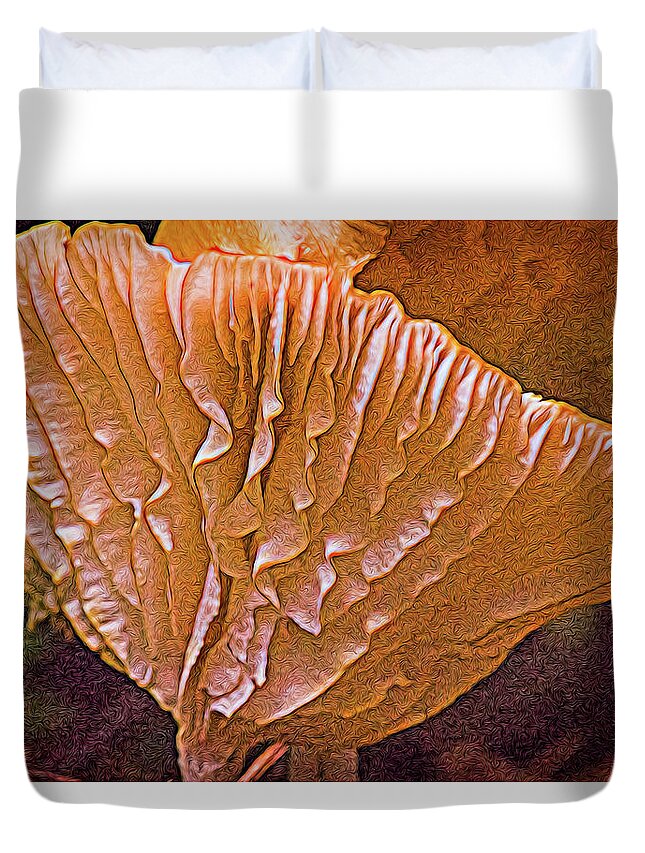 Cantharellus Duvet Cover featuring the photograph Interesting Aspect of Cantharellus by Douglas Barnett