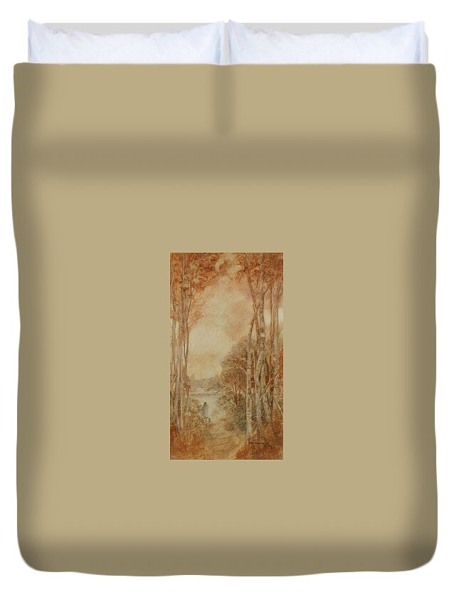 Traveler Duvet Cover featuring the painting Interior Landscape 8 by David Ladmore