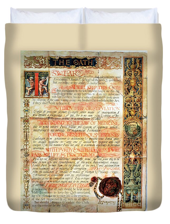 Science Duvet Cover featuring the photograph International Code Of Medical Ethics by Science Source