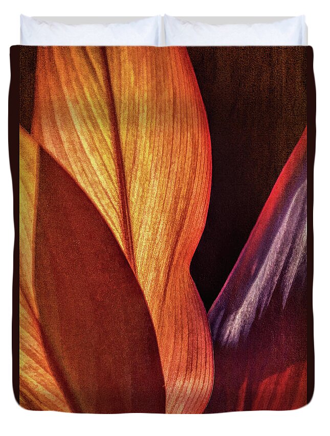 Tropical Leaves Duvet Cover featuring the photograph Interweaving Leaves I by Leda Robertson
