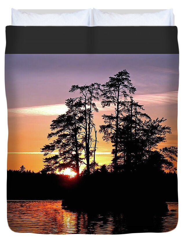 Sunset Duvet Cover featuring the photograph Into Shadow by Lynda Lehmann
