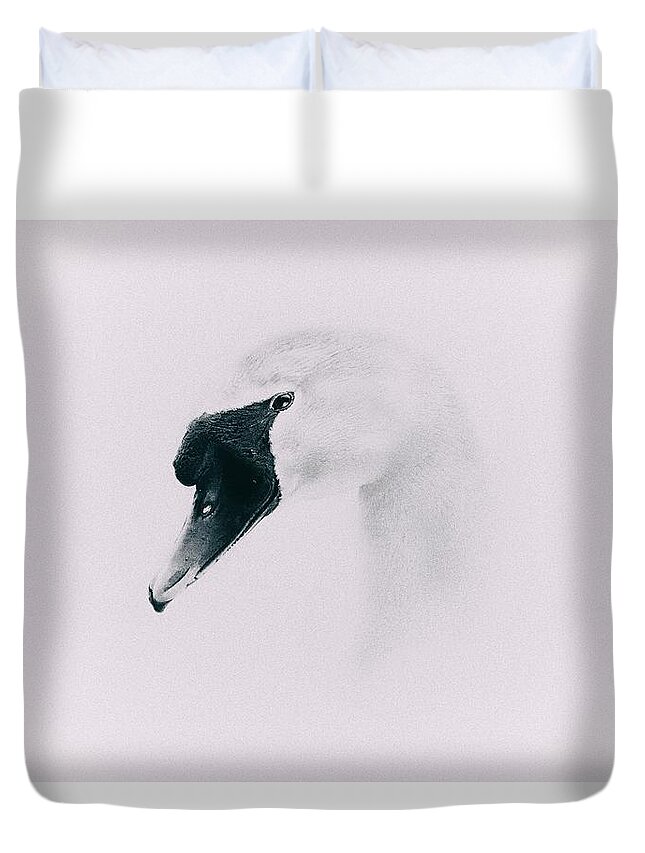 Swan Duvet Cover featuring the photograph Into The Mind by Jaroslav Buna