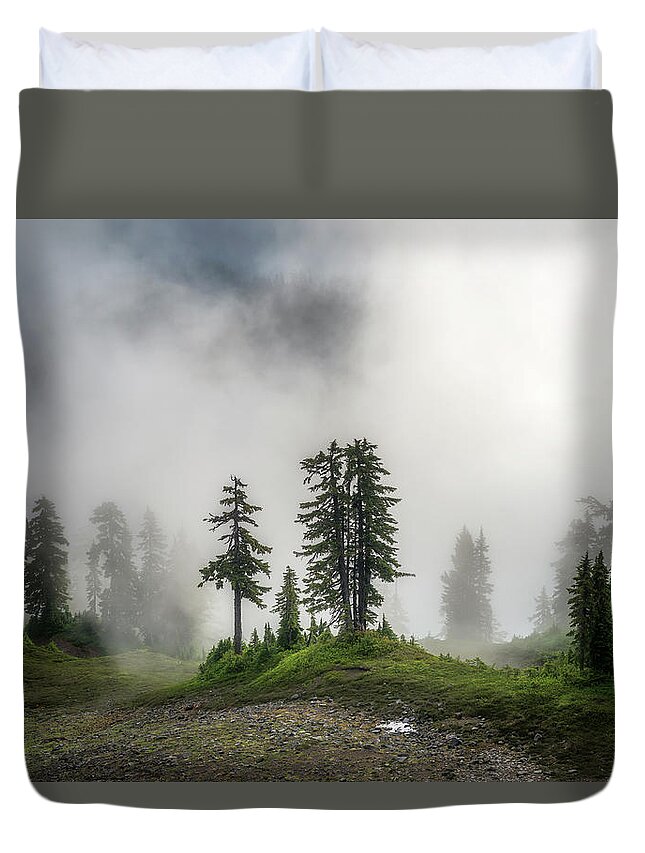 Fog Duvet Cover featuring the photograph Into the Myst by Ryan Manuel