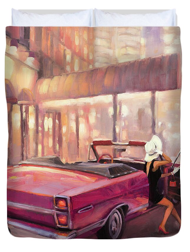 Romance Duvet Cover featuring the painting Into You by Steve Henderson