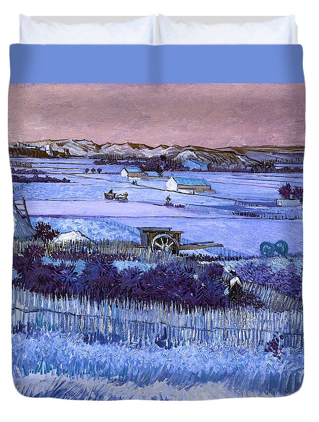 Post Modern Art Duvet Cover featuring the digital art Inv Blend 18 van Gogh by David Bridburg