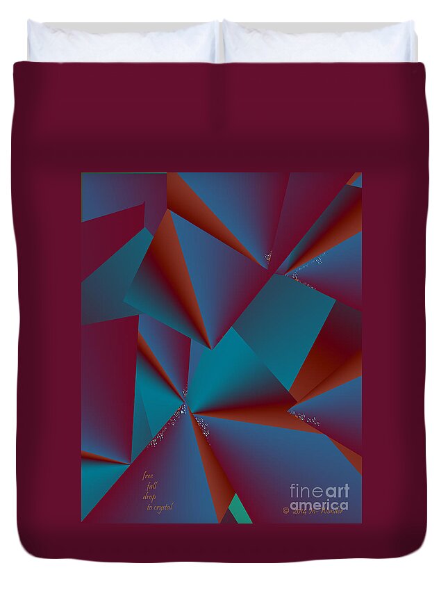 Drops Duvet Cover featuring the digital art Inw_20a6146 Free Fall Drop To Crystal by Kateri Starczewski