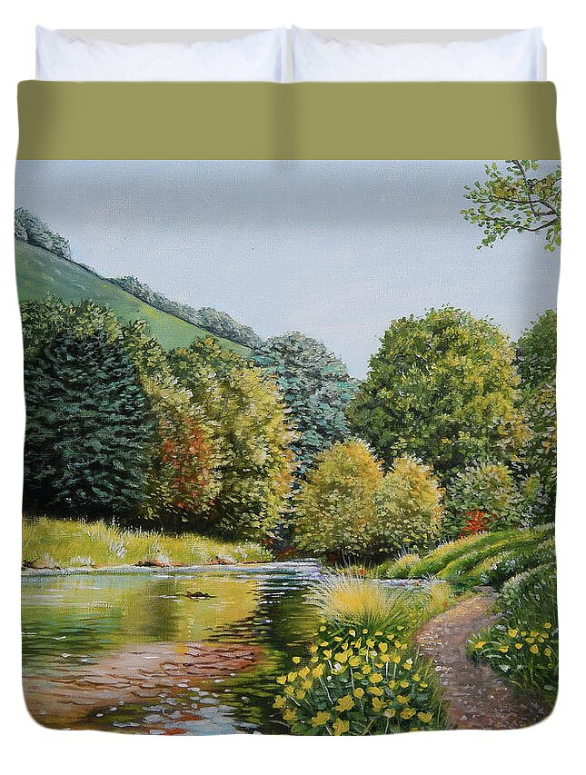 Ireland Duvet Cover featuring the painting Irish Afternoon stroll by Arie Van der Wijst