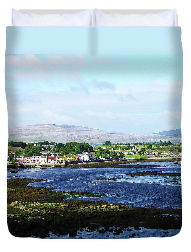 Irish Duvet Cover featuring the photograph Irish Fishing Village by Bill Cannon