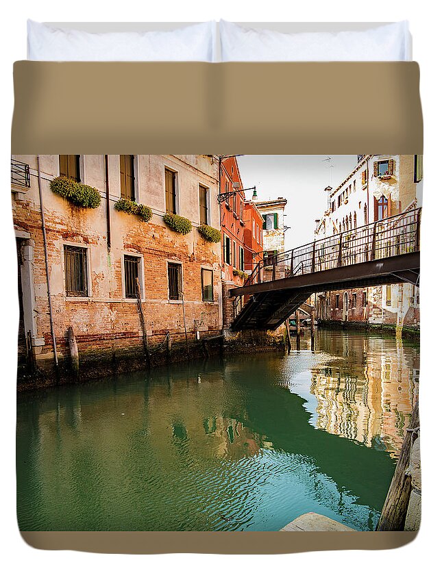 Images Of Venice Duvet Cover featuring the photograph Iron Bridge, Venice by Ed James