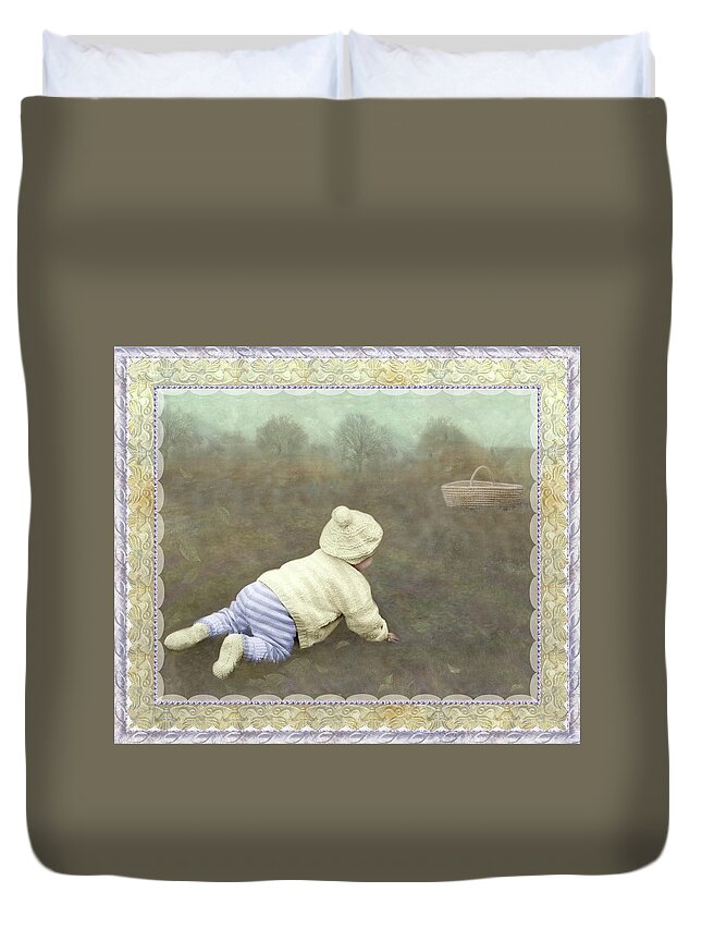  Duvet Cover featuring the photograph Is Bunny In The Basket? by Adele Aron Greenspun