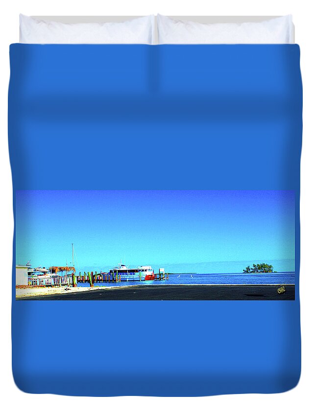Bahamas Duvet Cover featuring the photograph Island Dock by CHAZ Daugherty