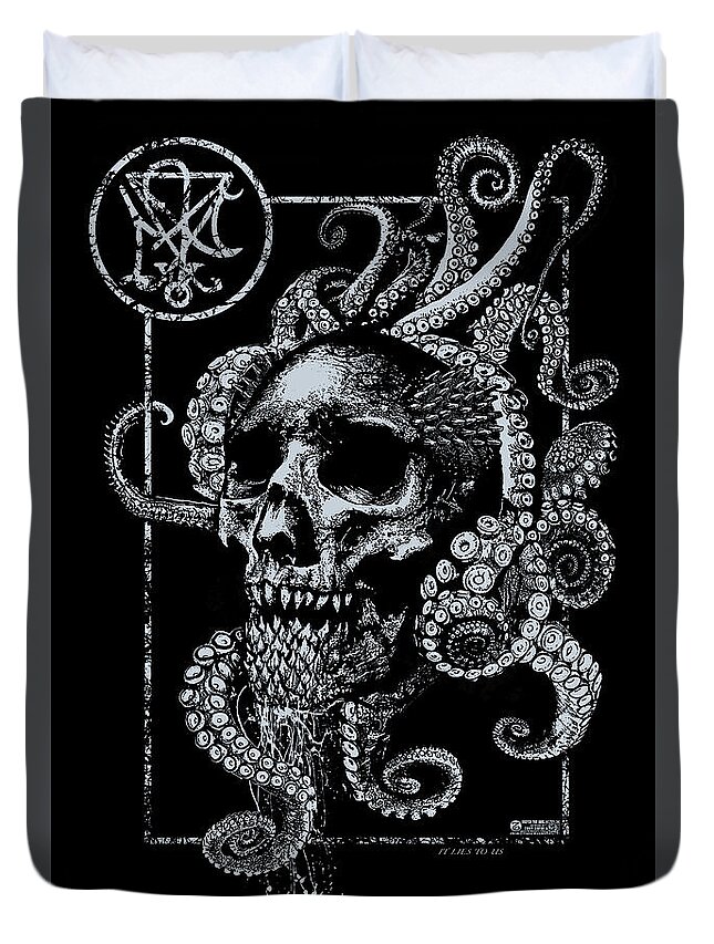 Death Duvet Cover featuring the mixed media It Lies To Us by Tony Koehl
