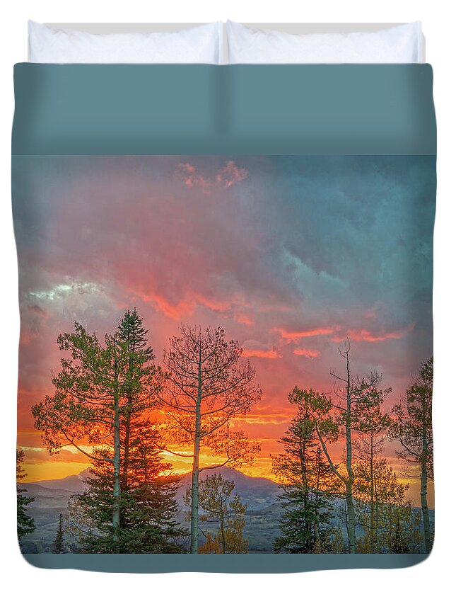 Sunset Duvet Cover featuring the photograph It Takes A Long Time To Grow Old Friends. Make Sure You Treasure Them. by Bijan Pirnia