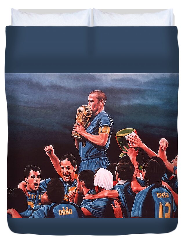 Italia Duvet Cover featuring the painting Italia the Blues by Paul Meijering