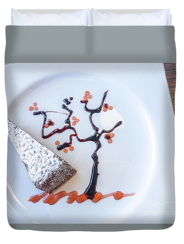 Caprese Cake Duvet Cover featuring the photograph Italian caprese cake by Benny Marty