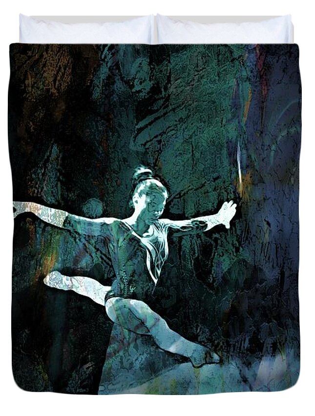 Lara Mori Duvet Cover featuring the photograph Italian gymnast by Jean Francois Gil