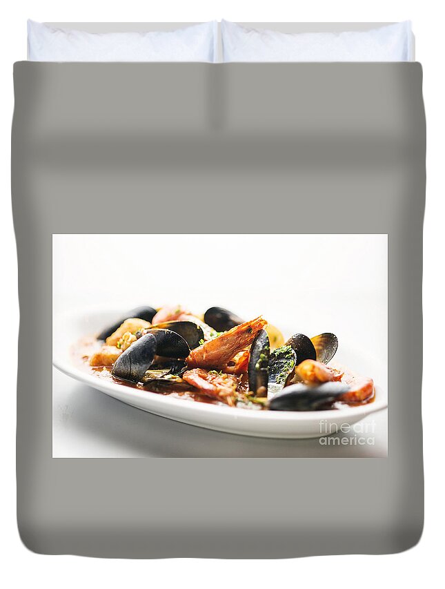 Classic Duvet Cover featuring the photograph Italian Traditional Seafood Stew by JM Travel Photography