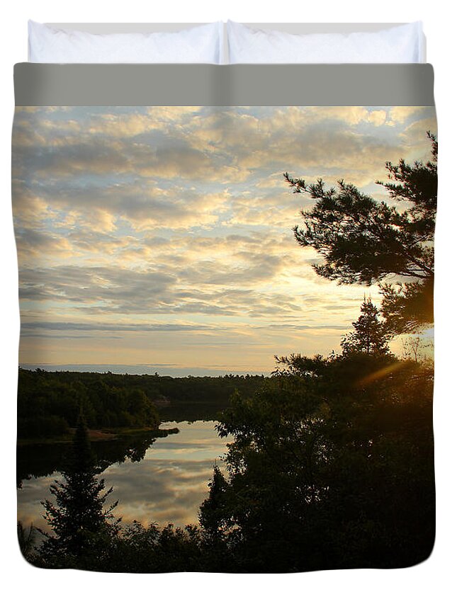 Deep Bay Duvet Cover featuring the photograph It's A Beautiful Morning by Debbie Oppermann