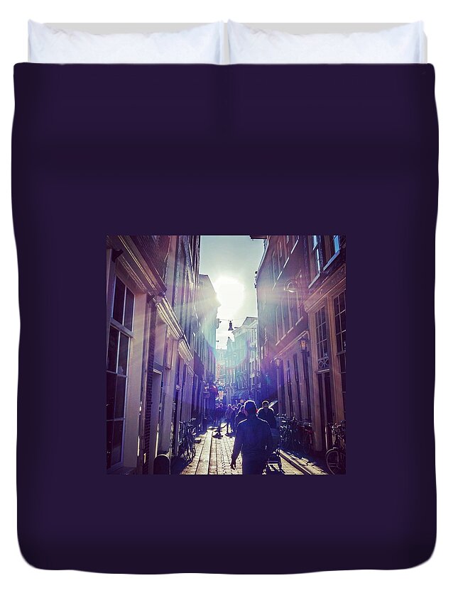 Europe Duvet Cover featuring the photograph It's Bright Out On The Street by Aleck Cartwright
