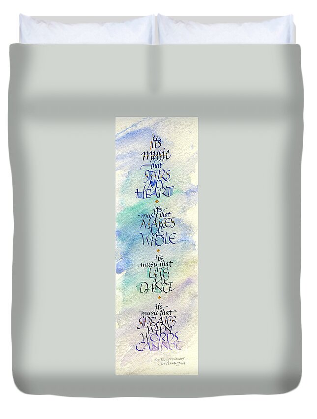 It's Music Duvet Cover featuring the painting It's Music by Judy Dodds