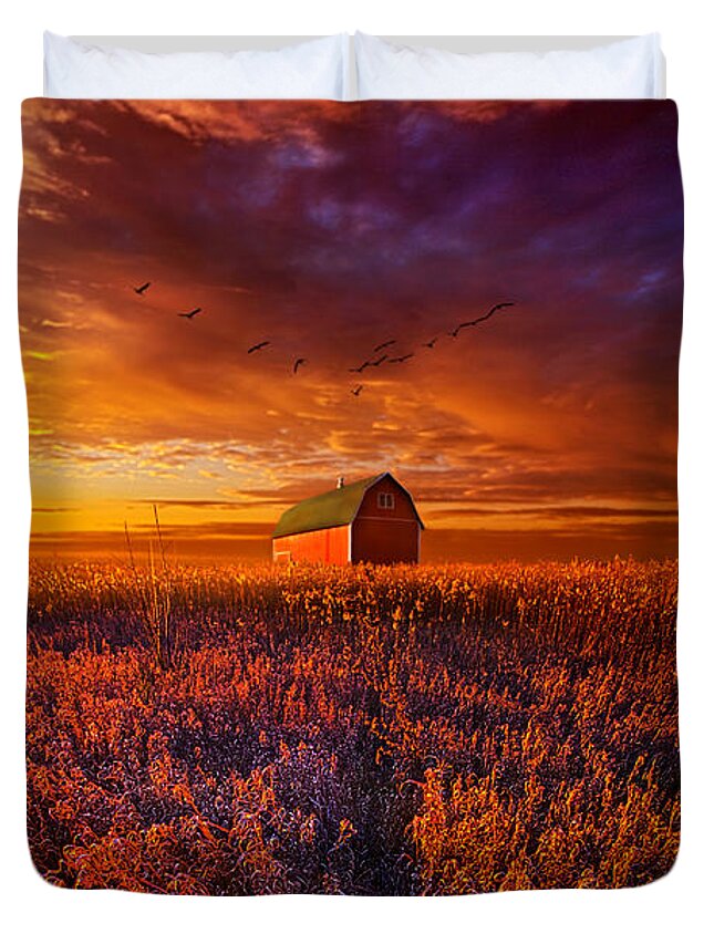 Fall Duvet Cover featuring the photograph It's the Fire and the Wings that Fly Us Home by Phil Koch