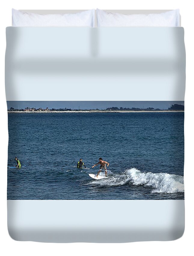 Surfing Duvet Cover featuring the photograph Ive Got It Now by Michael Gordon