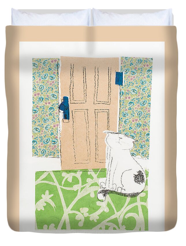 Leela Duvet Cover featuring the painting Ive Got Places to Go People to See by Leela Payne