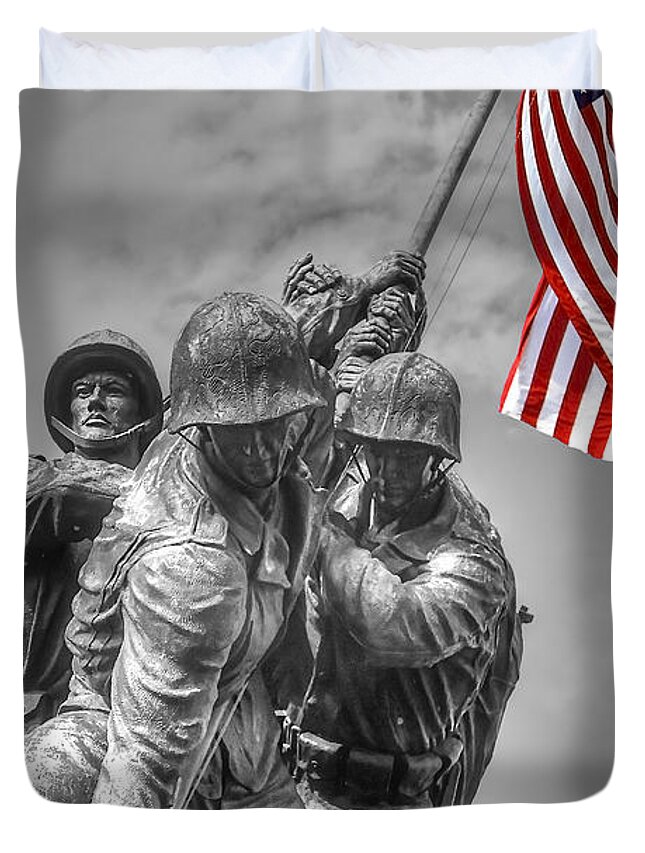 Iwo Jima Duvet Cover featuring the photograph Iwo Jima by Peter Kennett