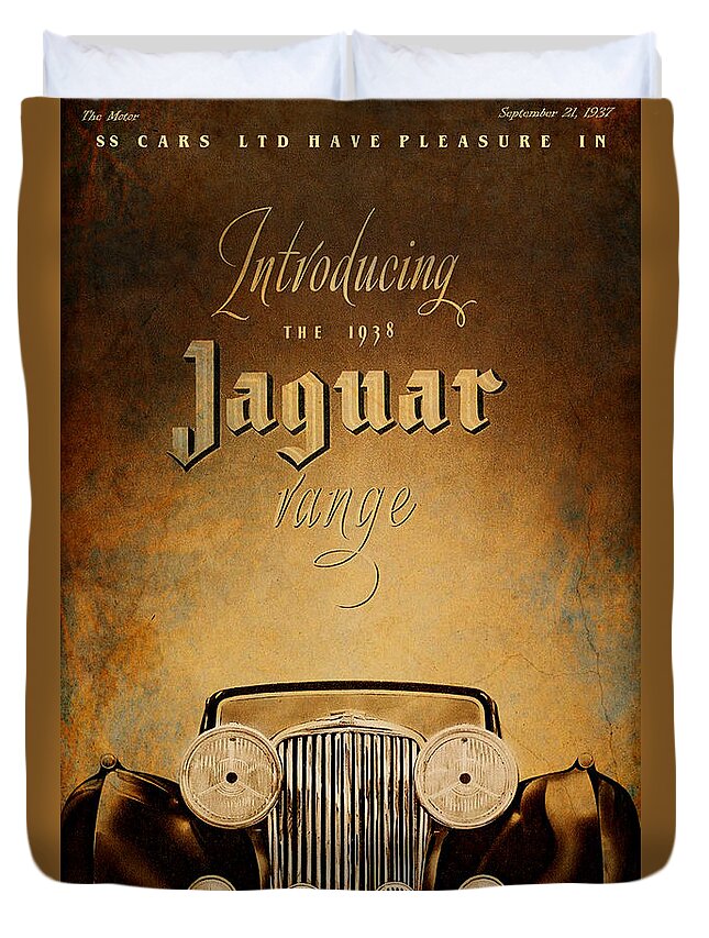 Jaguar Duvet Cover featuring the digital art J A G by Greg Sharpe
