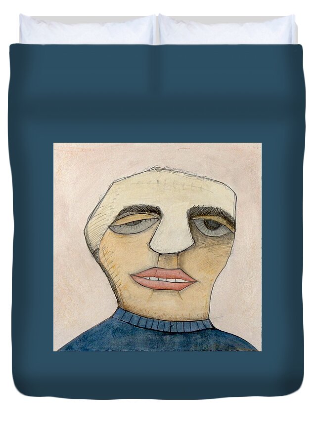 Portraits Duvet Cover featuring the painting Jack Jones by Michael Sharber