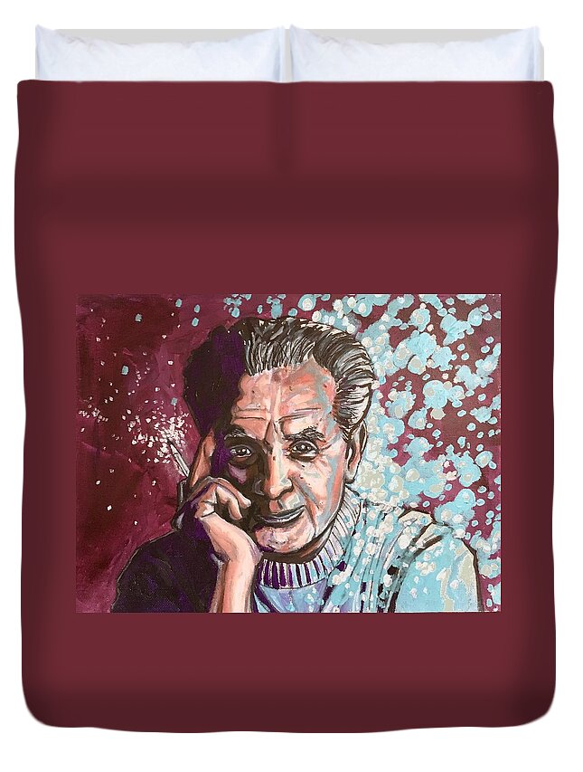 Jack Kirby Duvet Cover featuring the painting Jack Kirby by Joel Tesch