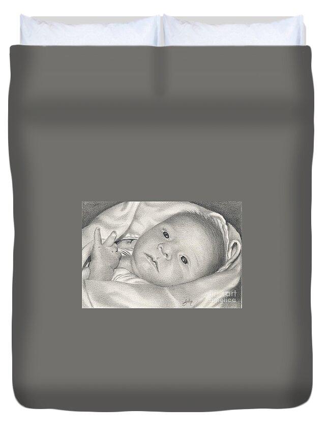 Jacob Duvet Cover featuring the painting Jacob by Daniela Easter