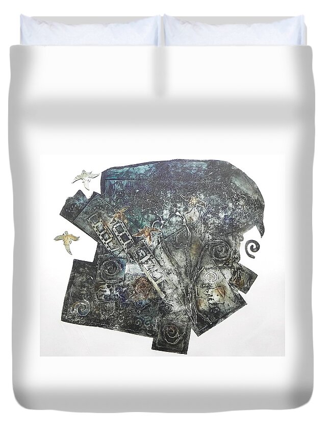 Dream Duvet Cover featuring the painting Jacob's dream by Ilona Petzer