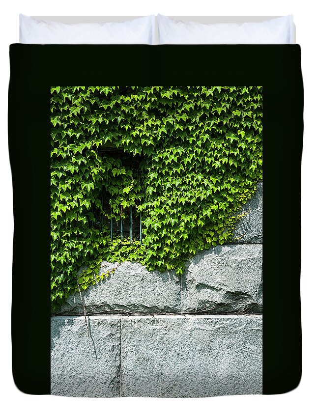 Minimalist Duvet Cover featuring the photograph Jail Window by Ginger Stein