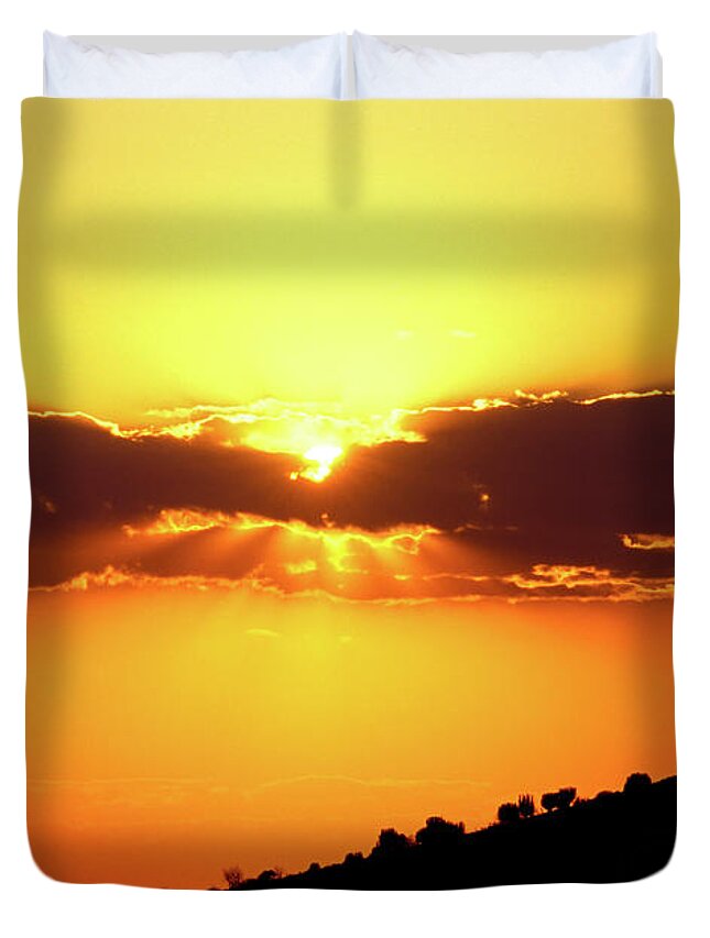 Landscape Duvet Cover featuring the photograph Jalisco Sunset by Javier Flores