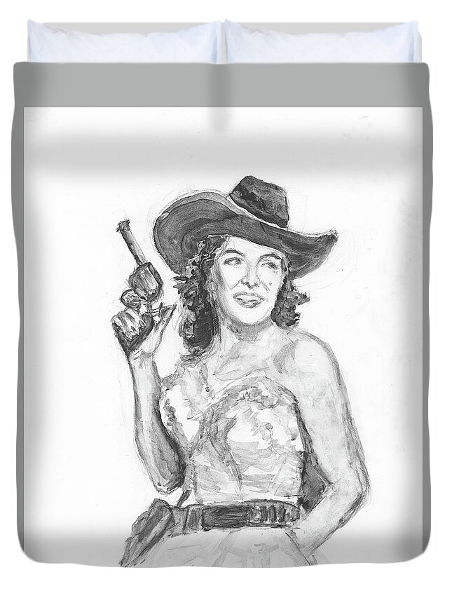 Jane Duvet Cover featuring the painting Jane Russell by Sheila Johns