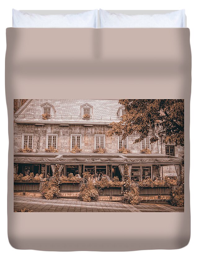 Restaurants Duvet Cover featuring the photograph Jardin Nelson - Vintage Image by Maria Angelica Maira