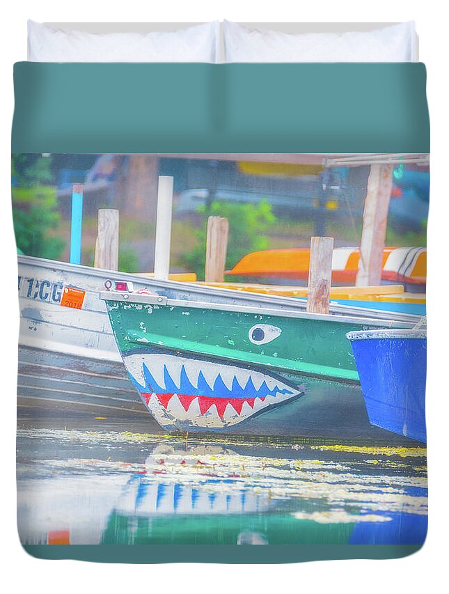 Boat Duvet Cover featuring the photograph Jaws by Pamela Williams
