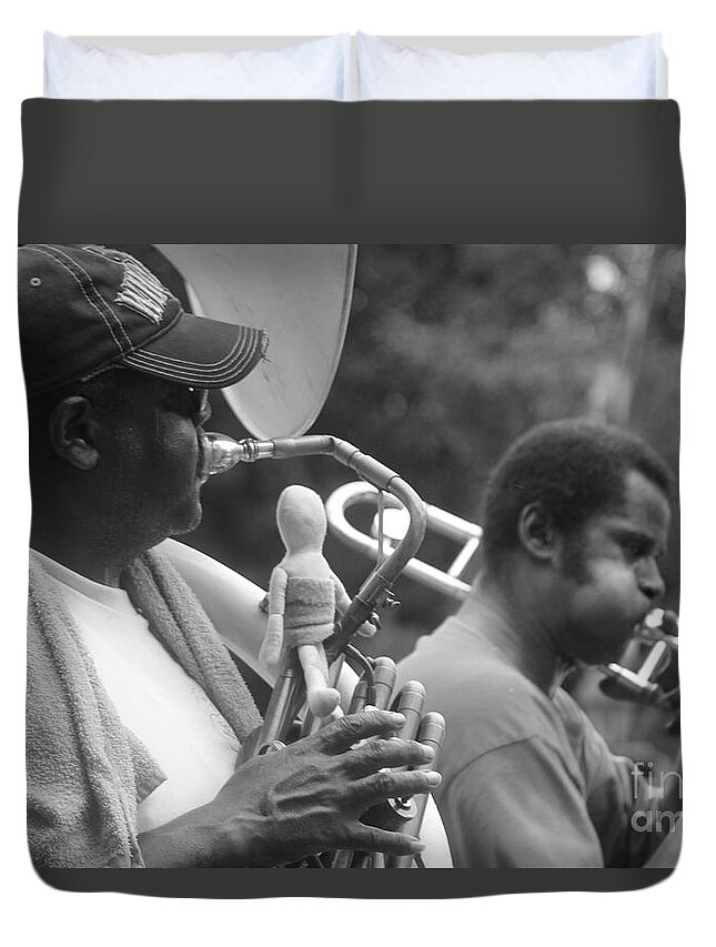 Jazz Band Duvet Cover featuring the photograph Jazz musicians by Michelle Powell